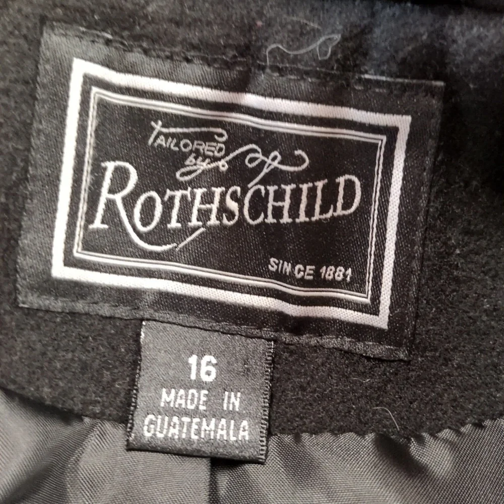 Rothschild Black and Gray Colorblock Dress Coat Size 16